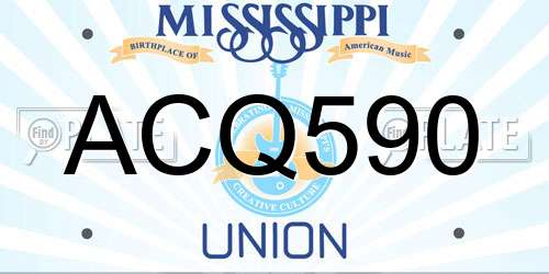 ACQ590 Mississippi License Plate