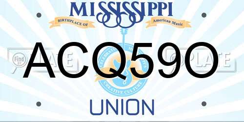 ACQ59O Mississippi License Plate