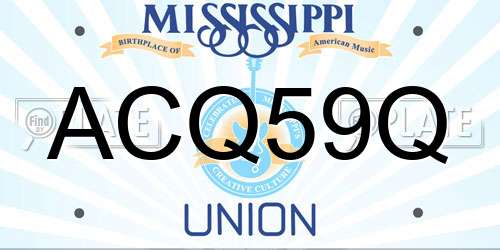 ACQ59Q Mississippi License Plate