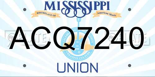 ACQ7240 Mississippi License Plate
