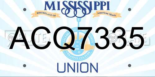 ACQ7335 Mississippi License Plate