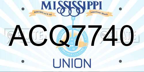 ACQ7740 Mississippi License Plate