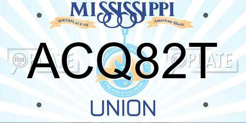 ACQ82T Mississippi License Plate
