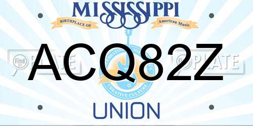 ACQ82Z Mississippi License Plate
