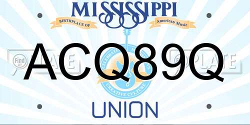 ACQ89Q Mississippi License Plate