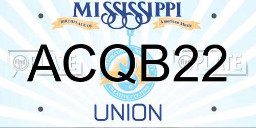 ACQB22 Mississippi License Plate