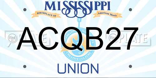 ACQB27 Mississippi License Plate