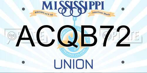 ACQB72 Mississippi License Plate