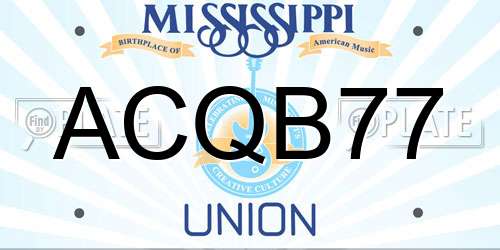 ACQB77 Mississippi License Plate