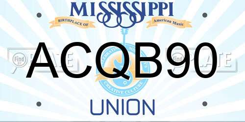ACQB90 Mississippi License Plate