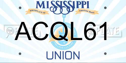 ACQL61 Mississippi License Plate