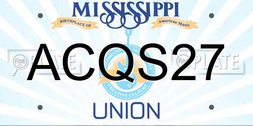 ACQS27 Mississippi License Plate