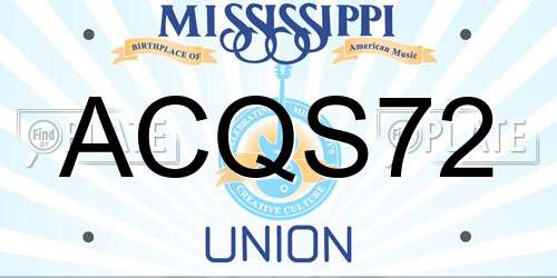 ACQS72 Mississippi License Plate