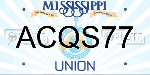 ACQS77 Mississippi License Plate