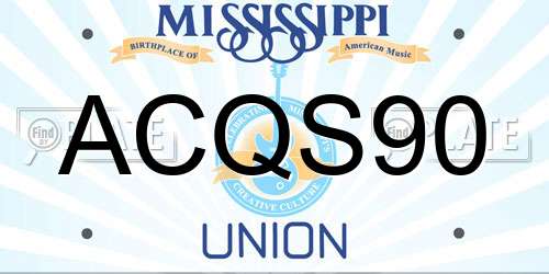 ACQS90 Mississippi License Plate