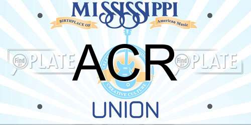 ACR Mississippi License Plate