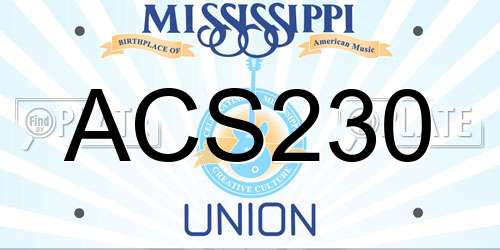 ACS230 Mississippi License Plate