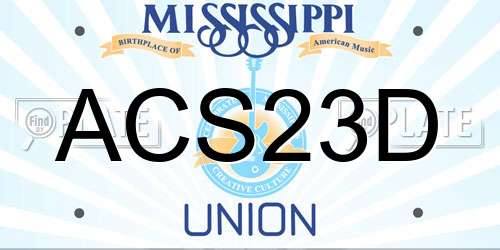 ACS23D Mississippi License Plate