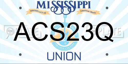 ACS23Q Mississippi License Plate