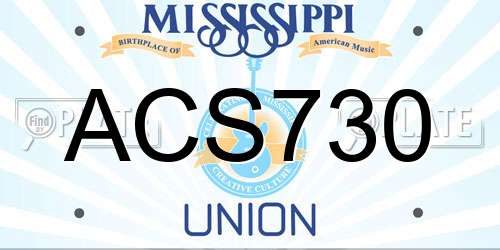 ACS730 Mississippi License Plate