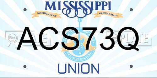 ACS73Q Mississippi License Plate