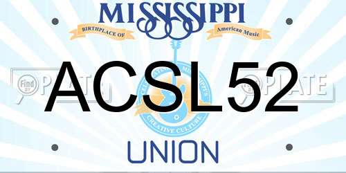 ACSL52 Mississippi License Plate