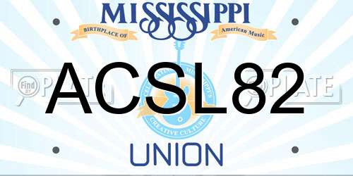 ACSL82 Mississippi License Plate