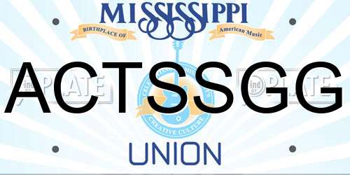 ACTSSGG Mississippi License Plate