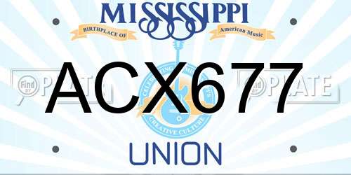 ACX677 Mississippi License Plate