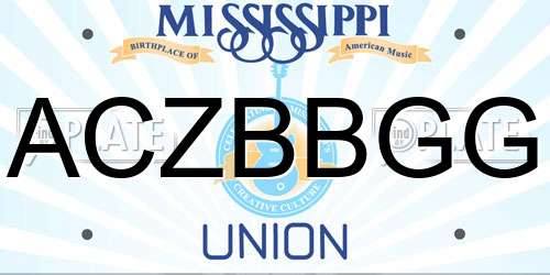 ACZBBGG Mississippi License Plate