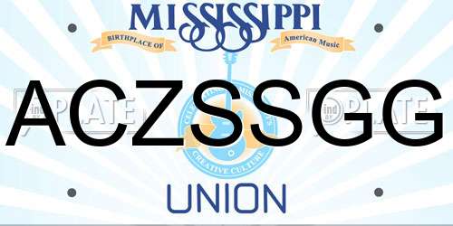 ACZSSGG Mississippi License Plate