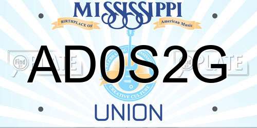 AD0S2G Mississippi License Plate