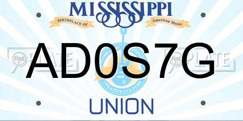 AD0S7G Mississippi License Plate