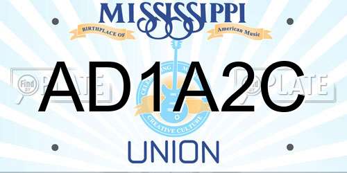 AD1A2C Mississippi License Plate