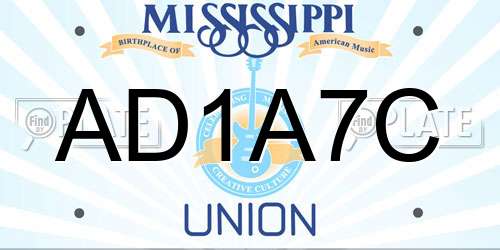 AD1A7C Mississippi License Plate