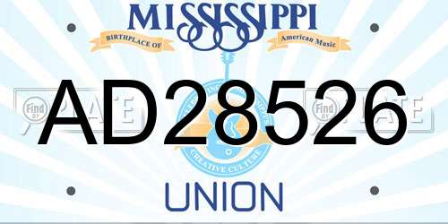 AD28526 Mississippi License Plate
