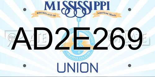 AD2E269 Mississippi License Plate
