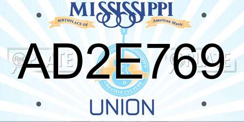 AD2E769 Mississippi License Plate