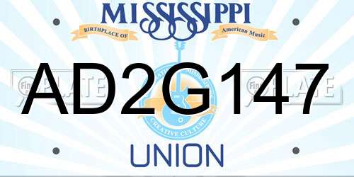 AD2G147 Mississippi License Plate