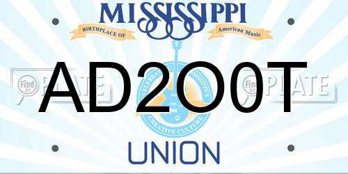AD2O0T Mississippi License Plate