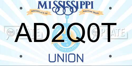 AD2Q0T Mississippi License Plate