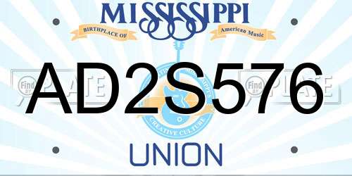AD2S576 Mississippi License Plate