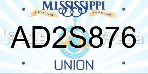 AD2S876 Mississippi License Plate