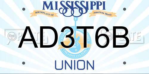 AD3T6B Mississippi License Plate