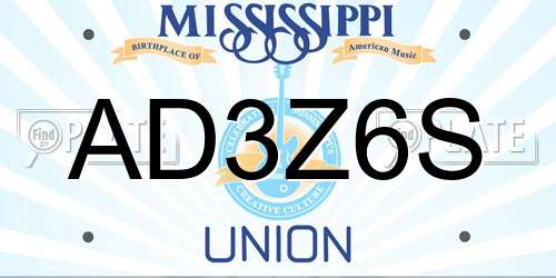 AD3Z6S Mississippi License Plate