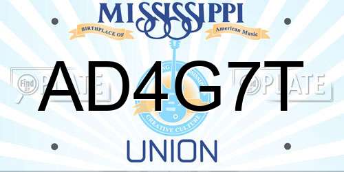 AD4G7T Mississippi License Plate