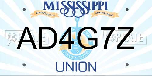 AD4G7Z Mississippi License Plate