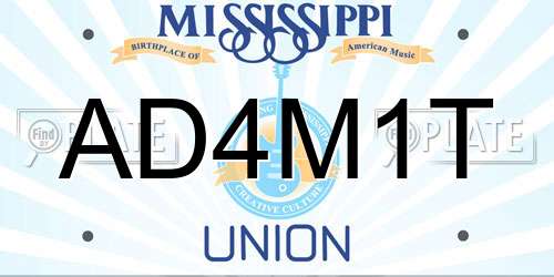AD4M1T Mississippi License Plate
