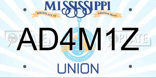 AD4M1Z Mississippi License Plate