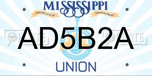AD5B2A Mississippi License Plate